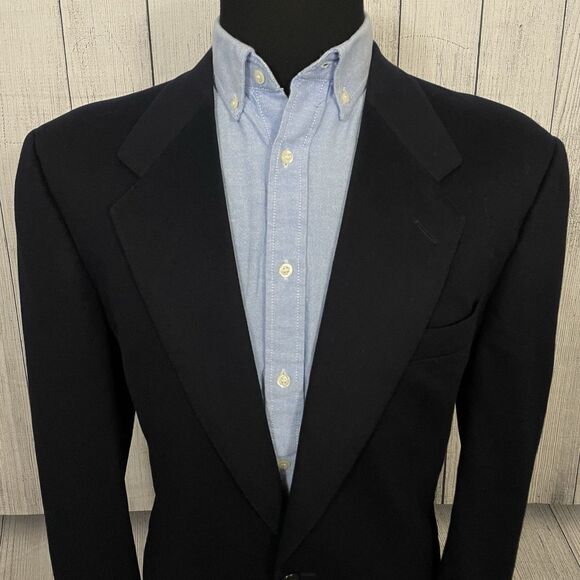 VTG Canali 46R Navy Blue Loro Piana Wool 2-Button Ventless Sports Coat - Picture 1 of 10